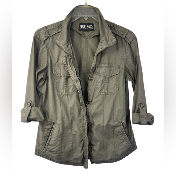 David Bitton Buffalo green military style jacket. Size medium GUC - Picture 5 of 10